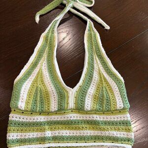 Hollister Crochet Halter Crop Top - Size Small